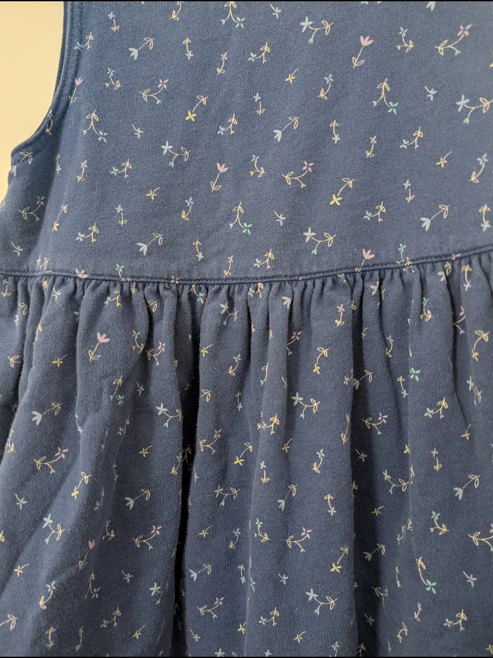 Vintage Gymboree Indigo Florals Blue Reversible Dress Girls Large L